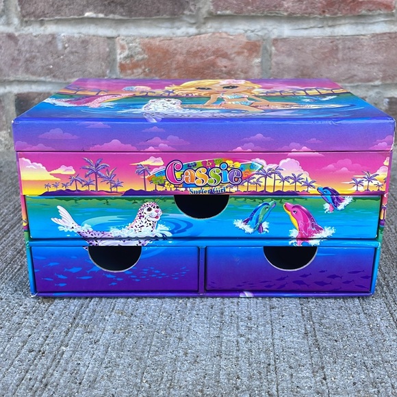 Lisa Frank Cassie Surfer Girl Ocean Jewelry Box Hawaii Colorful Girly Bright - Picture 3 of 6